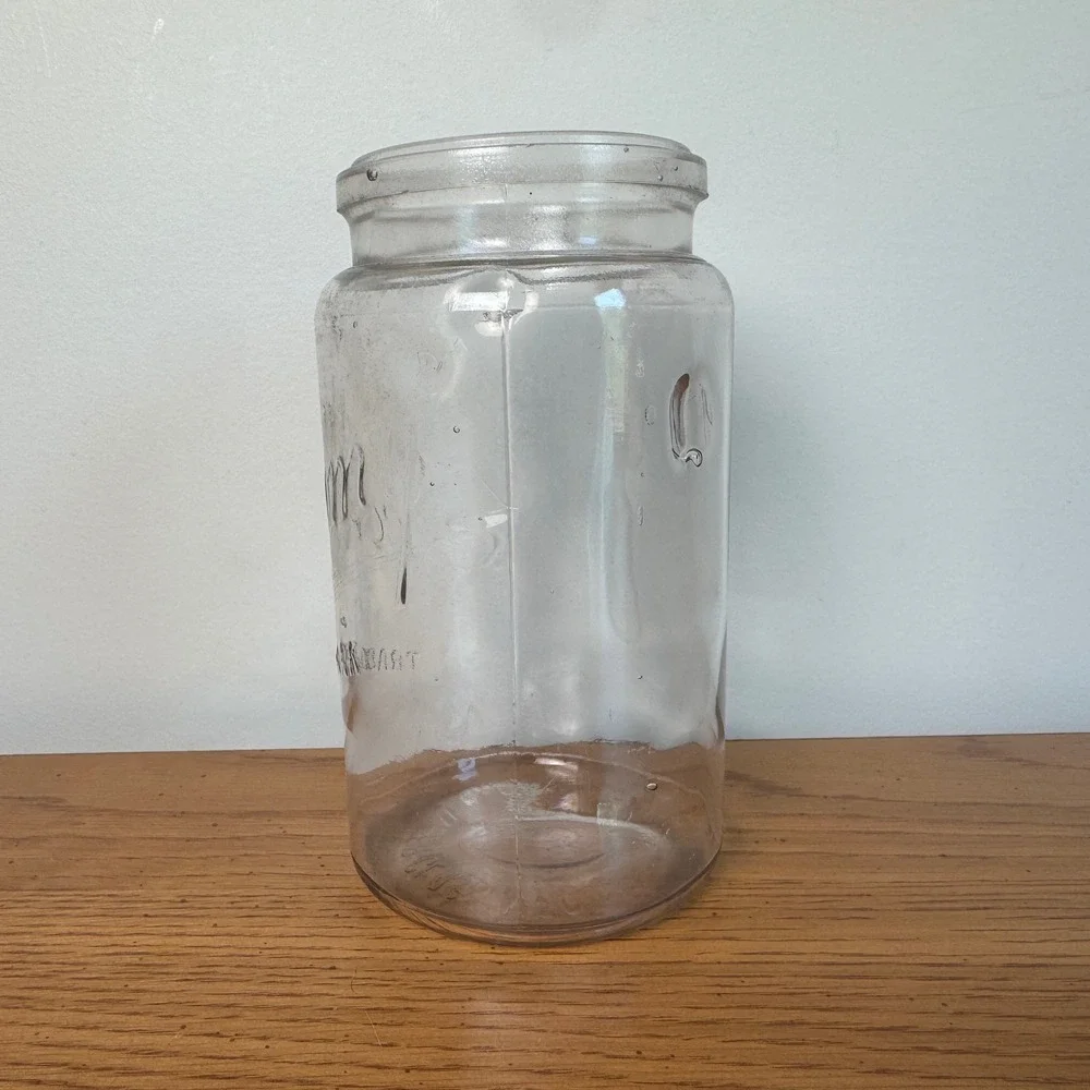 Antique‎ Kerr Glass Economy Portland Oregon Clear Glass Jar Storage Canning